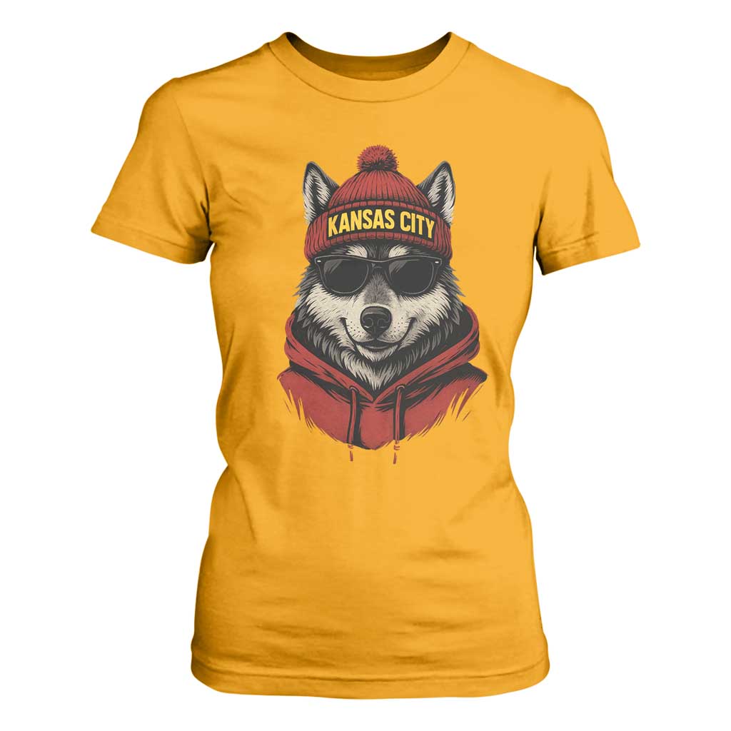Kansas City T Shirt For Women Vintage Retro Wolf Mascot TS10 Gold Print Your Wear