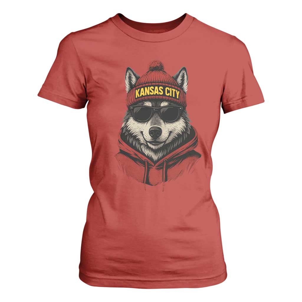 Kansas City T Shirt For Women Vintage Retro Wolf Mascot TS10 Red Print Your Wear