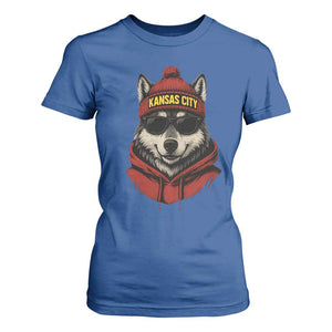 KC Game Day T Shirt For Women Vintage Retro Football Mascot TS10 Royal Blue Print Your Wear