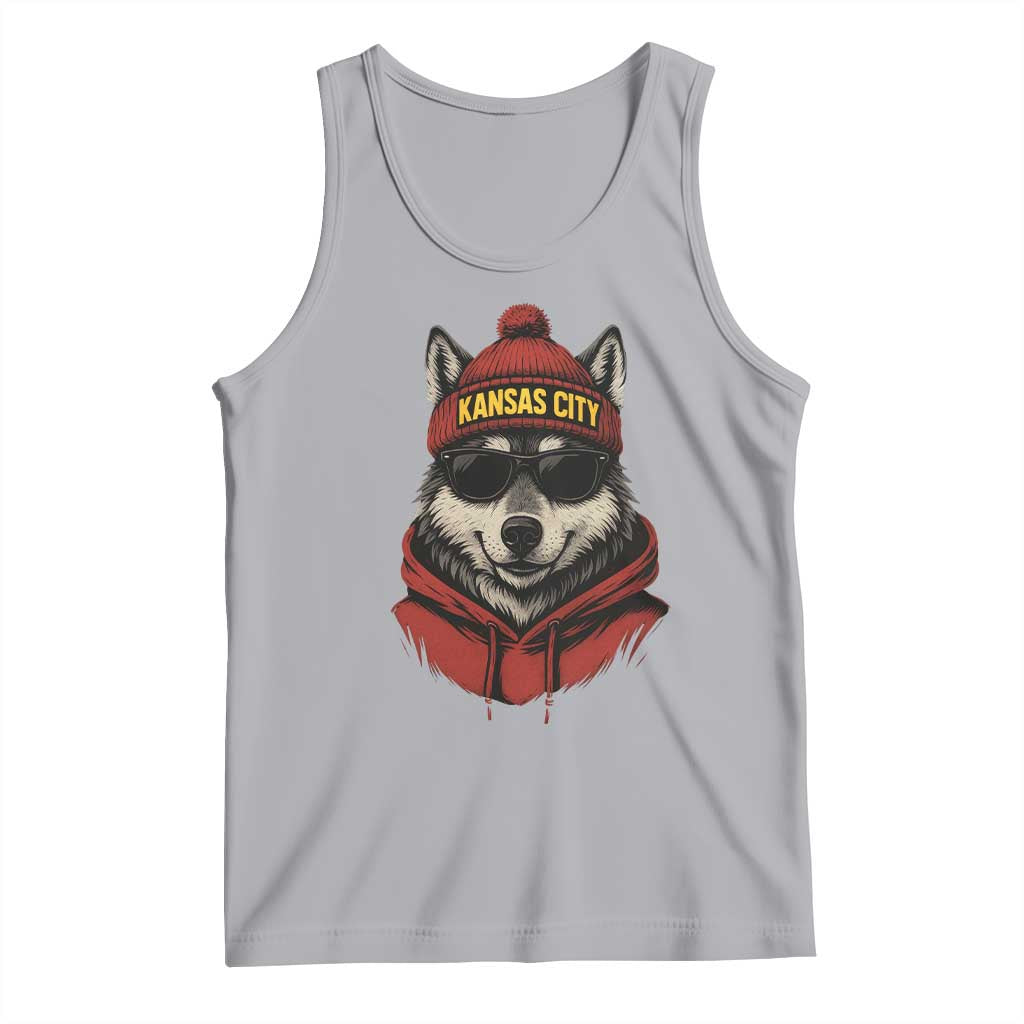Kansas City Tank Top Vintage Retro Wolf Mascot TS10 Athletic Heather Print Your Wear