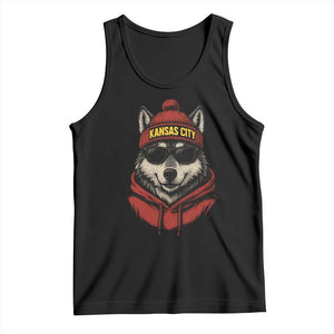 Kansas City Tank Top Vintage Retro Wolf Mascot TS10 Black Print Your Wear