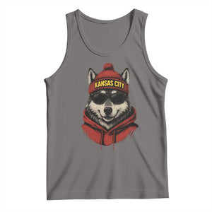 Kansas City Tank Top Vintage Retro Wolf Mascot TS10 Deep Heather Print Your Wear