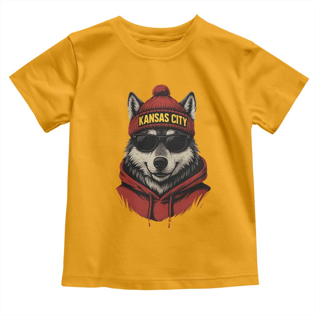 Kansas City Toddler T Shirt Vintage Retro Wolf Mascot TS10 Gold Print Your Wear