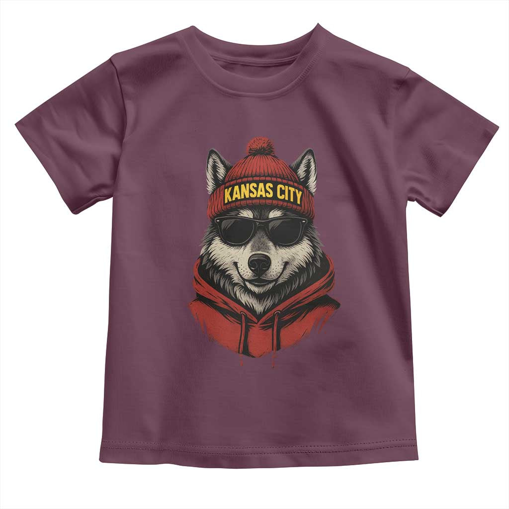 Kansas City Toddler T Shirt Vintage Retro Wolf Mascot TS10 Maroon Print Your Wear