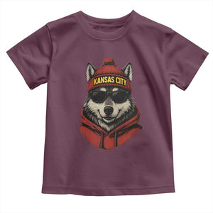 Kansas City Toddler T Shirt Vintage Retro Wolf Mascot TS10 Maroon Print Your Wear