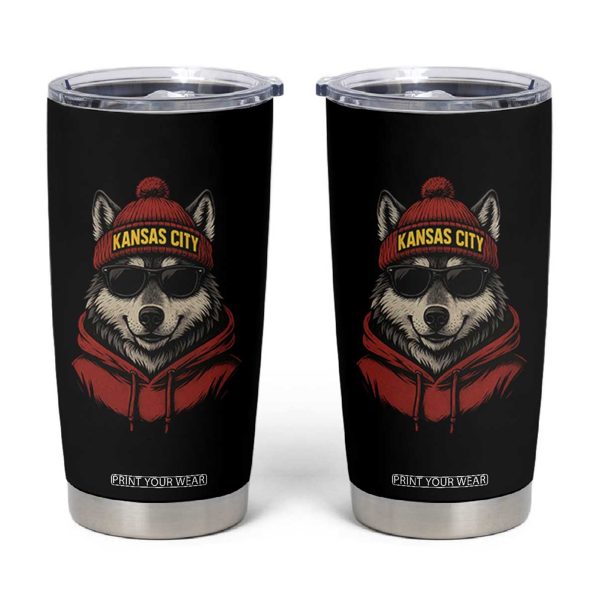 KC Game Day Tumbler Cup Vintage Retro Football Mascot TS10 Black Print Your Wear