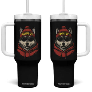 KC Game Day Tumbler With Handle Vintage Retro Football Mascot TS10 One Size: 40 oz Black Print Your Wear