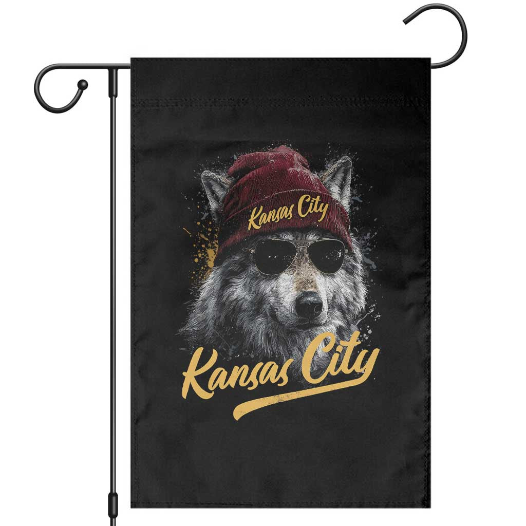 Kansas City Garden Flag Retro Vintage Watercolors Sport Wolf Mascot TS10 Black Print Your Wear