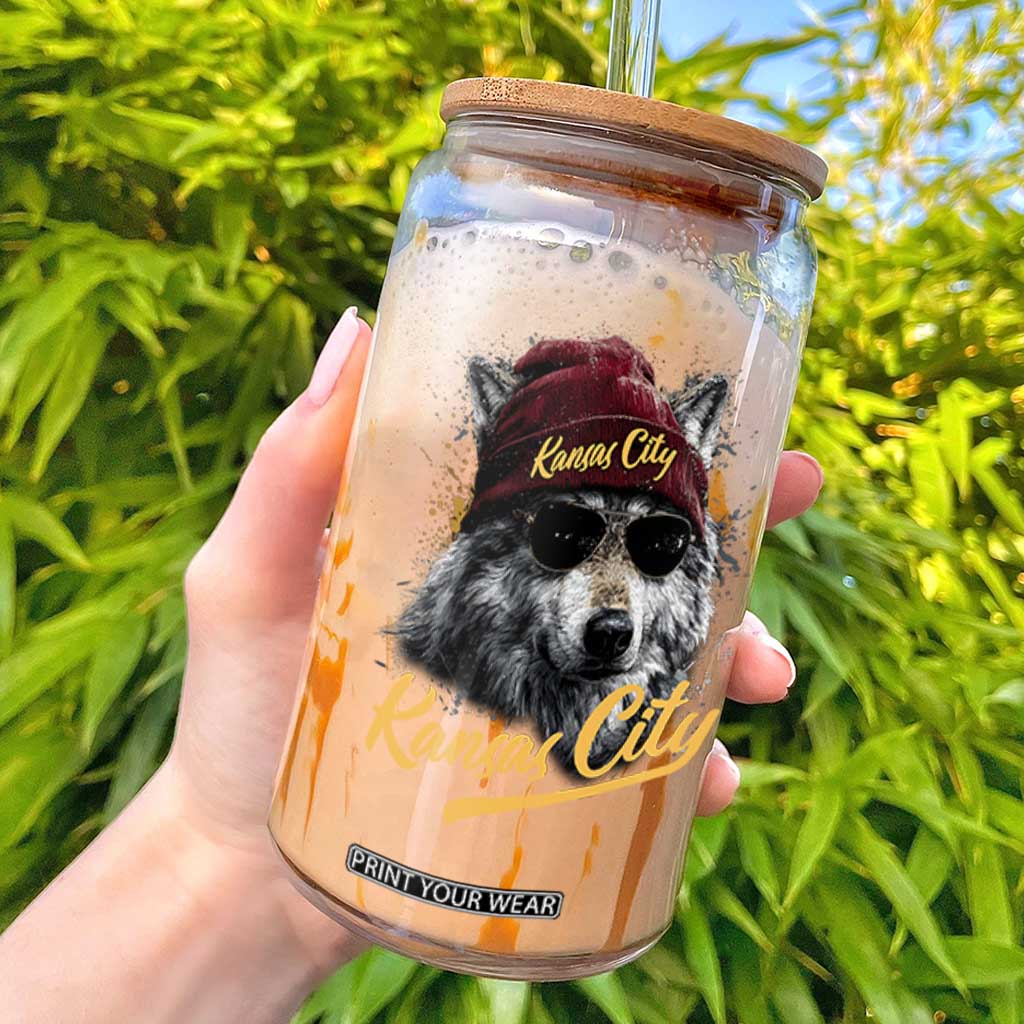 Kansas City Glass Can Retro Vintage Watercolors Sport Wolf Mascot TS10 Black Print Your Wear