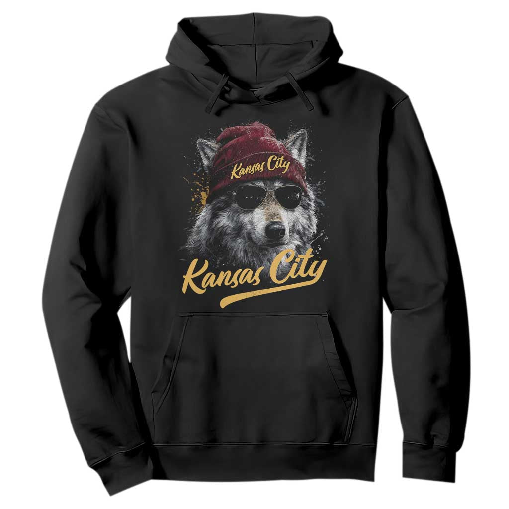 Kansas City Hoodie Retro Vintage Watercolors Sport Wolf Mascot TS10 Black Print Your Wear
