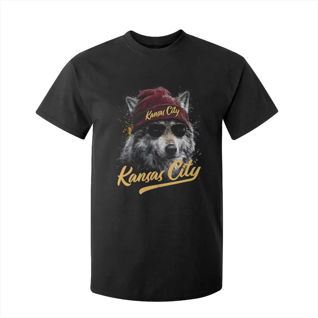Kansas City T Shirt For Kid Retro Vintage Watercolors Sport Wolf Mascot TS10 Black Print Your Wear