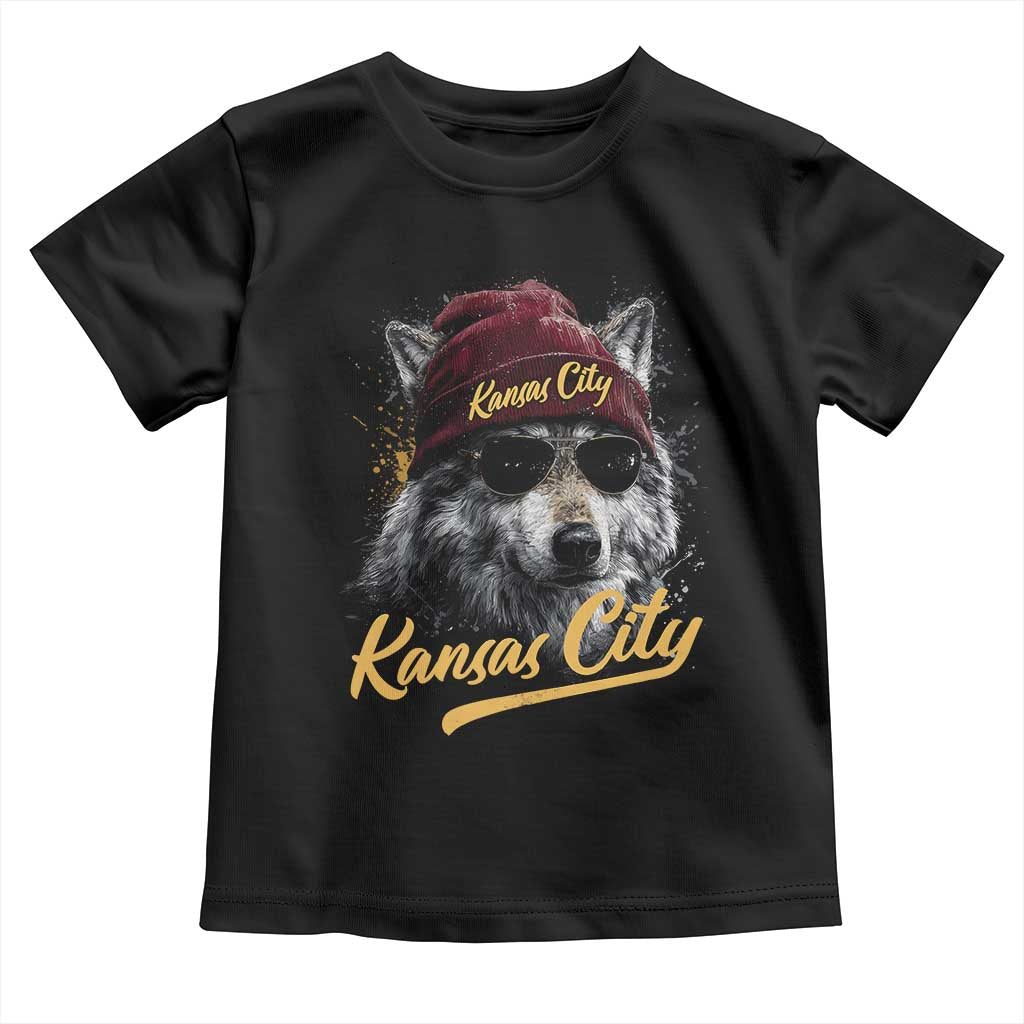 Kansas City Toddler T Shirt Retro Vintage Watercolors Sport Wolf Mascot TS10 Black Print Your Wear
