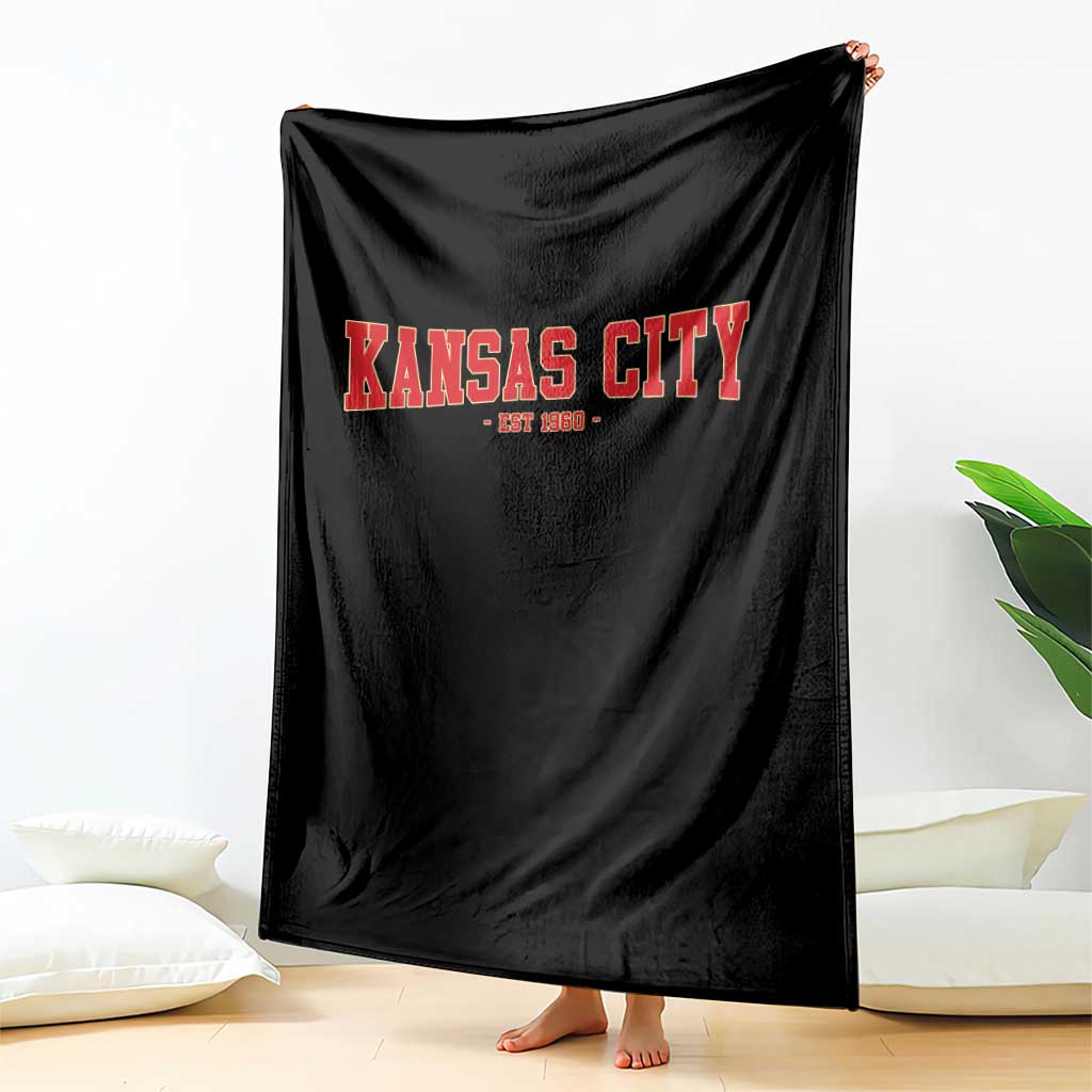 Kansas City Throw Blanket Retro Style 90s Vintage Unisex Varisty TS10 Print Your Wear