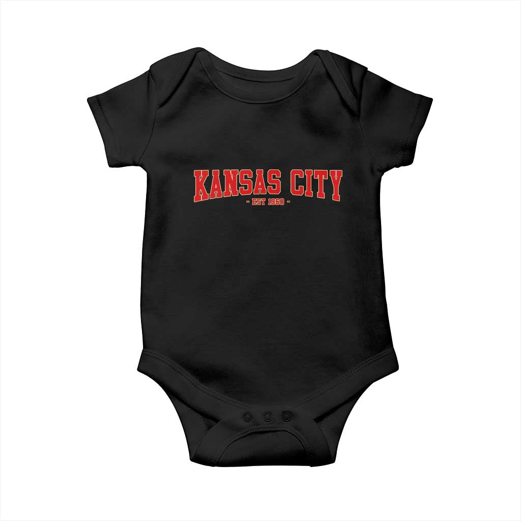 Kansas City Baby Onesie Retro Style 90s Vintage Unisex Varisty TS10 Black Print Your Wear