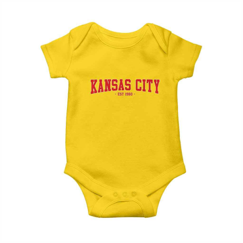 Kansas City Baby Onesie Retro Style 90s Vintage Unisex Varisty TS10 Daisy Print Your Wear