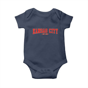Kansas City Baby Onesie Retro Style 90s Vintage Unisex Varisty TS10 Navy Print Your Wear