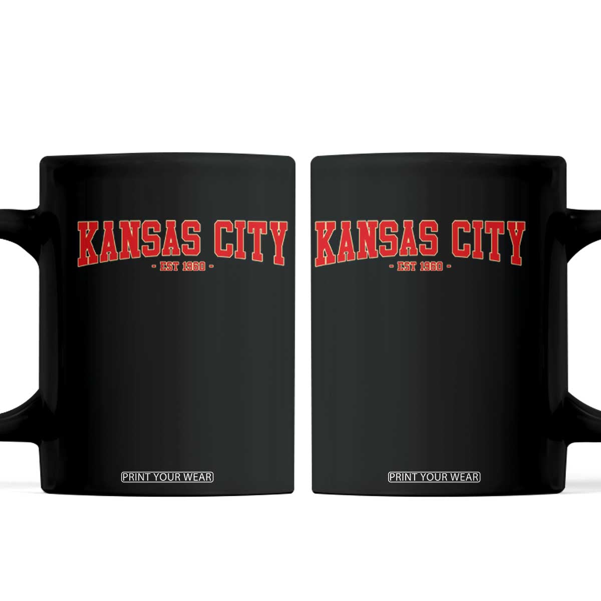 Kansas City Coffee Mug Retro Style 90s Vintage Unisex Varisty TS10 Black Print Your Wear