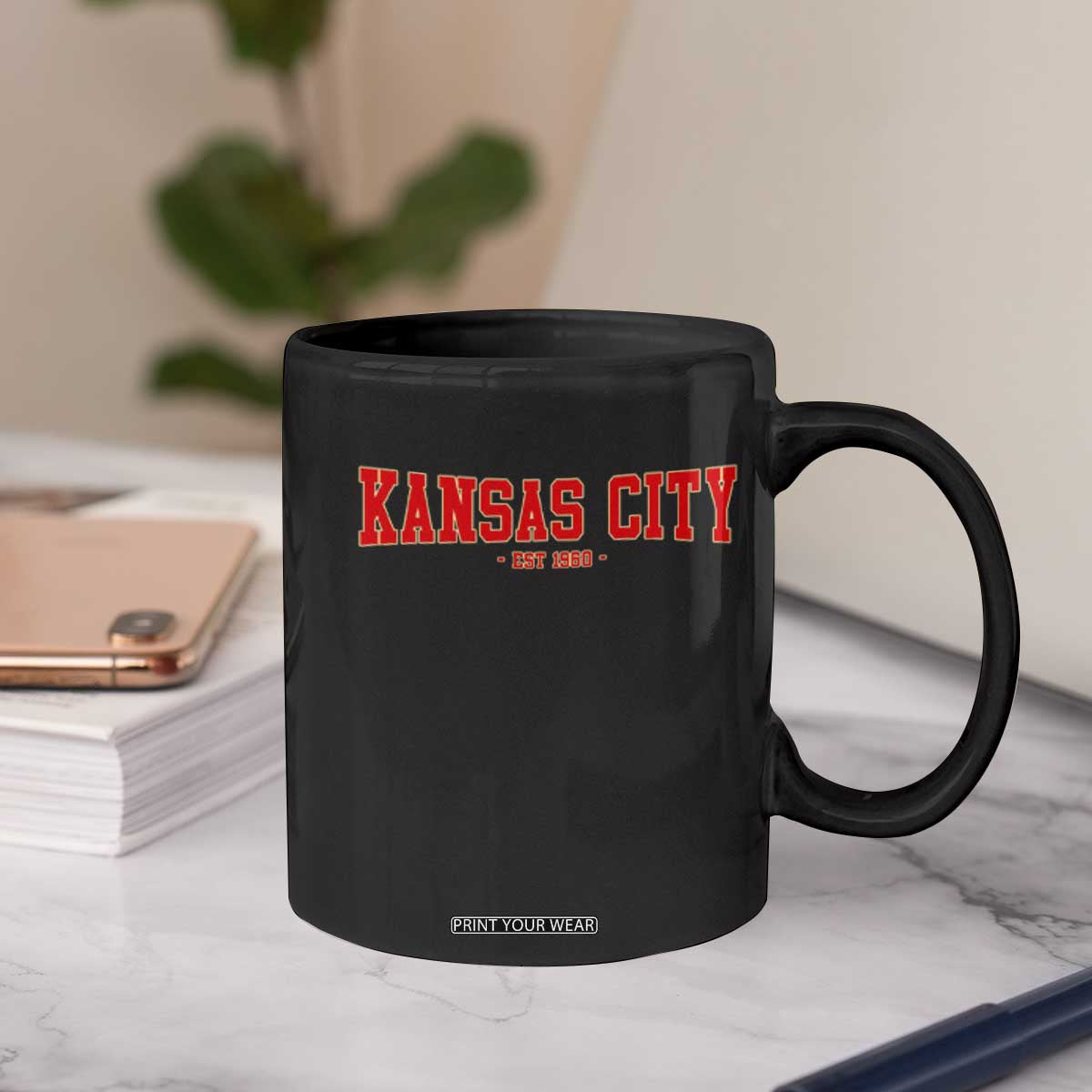 KC Game Day Coffee Mug Retro Style 90s Vintage Unisex Varisty Football TS10 Print Your Wear