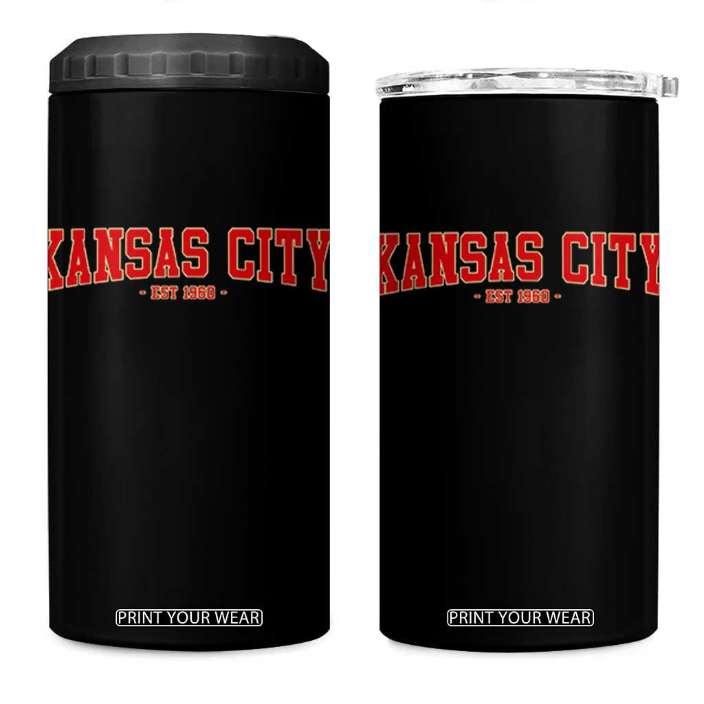 KC Game Day 4 in 1 Can Cooler Tumbler Retro Style 90s Vintage Unisex Varisty Football TS10 One Size: 16 oz Black Print Your Wear