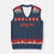 Kansas City V-Neck Knit Sweater Vest Retro Style 90s Vintage Unisex Varisty TS10 Navy Red Print Your Wear