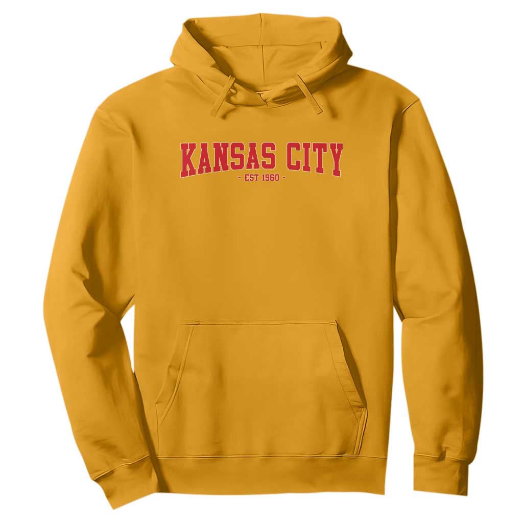 KC Game Day Hoodie Retro Style 90s Vintage Unisex Varisty Football TS10 Gold Print Your Wear