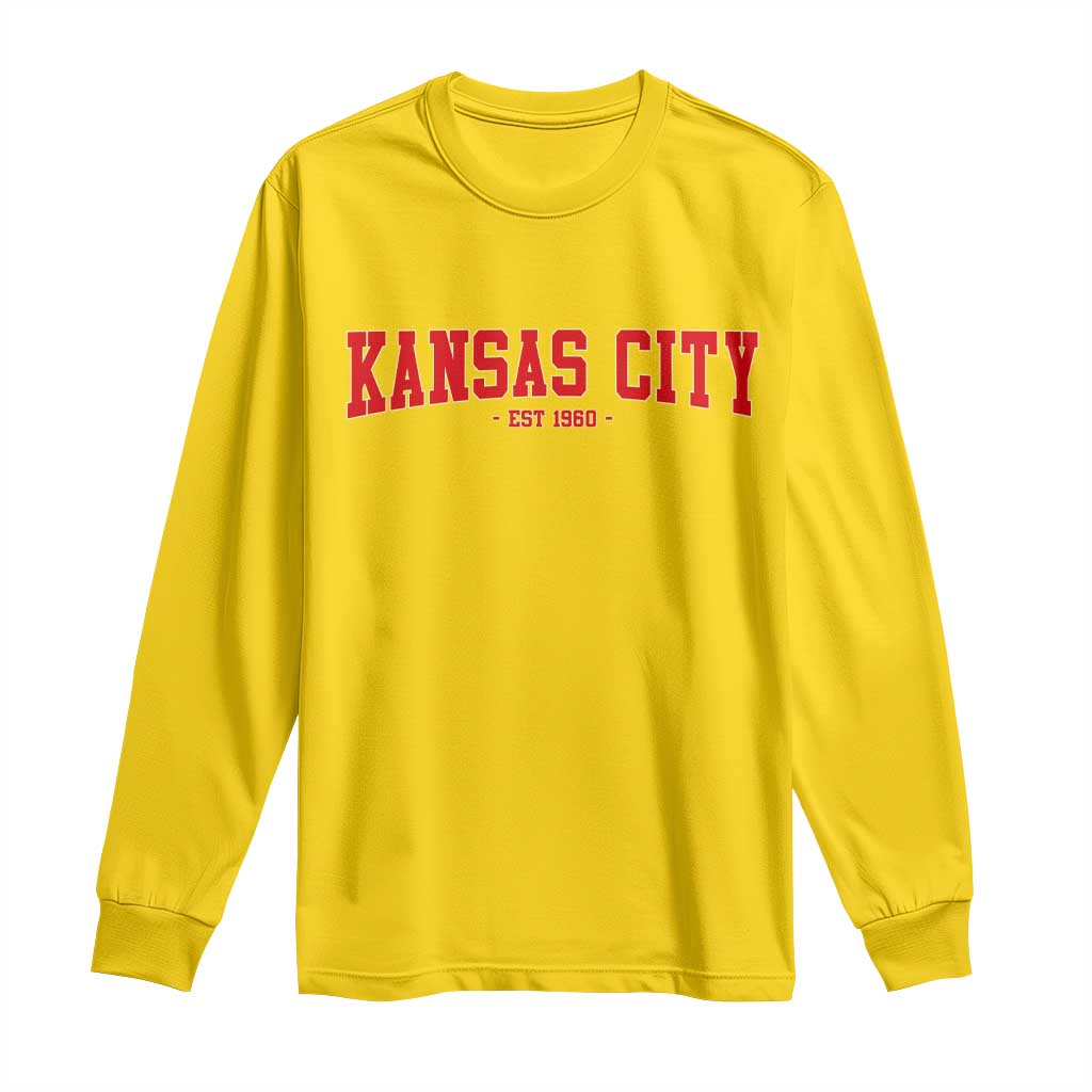 KC Game Day Long Sleeve Shirt Retro Style 90s Vintage Unisex Varisty Football TS10 Daisy Print Your Wear