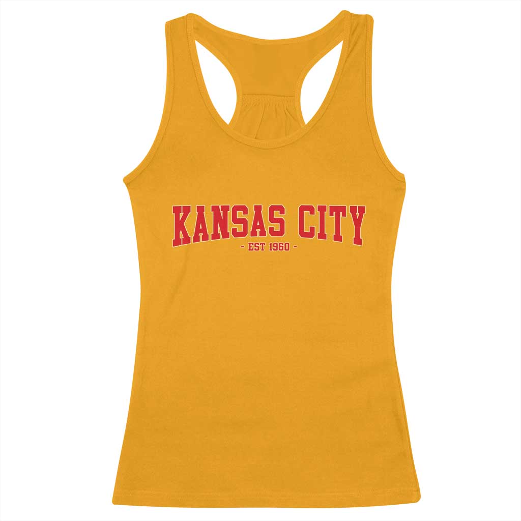 KC Game Day Racerback Tank Top Retro Style 90s Vintage Unisex Varisty Football TS10 Gold Print Your Wear