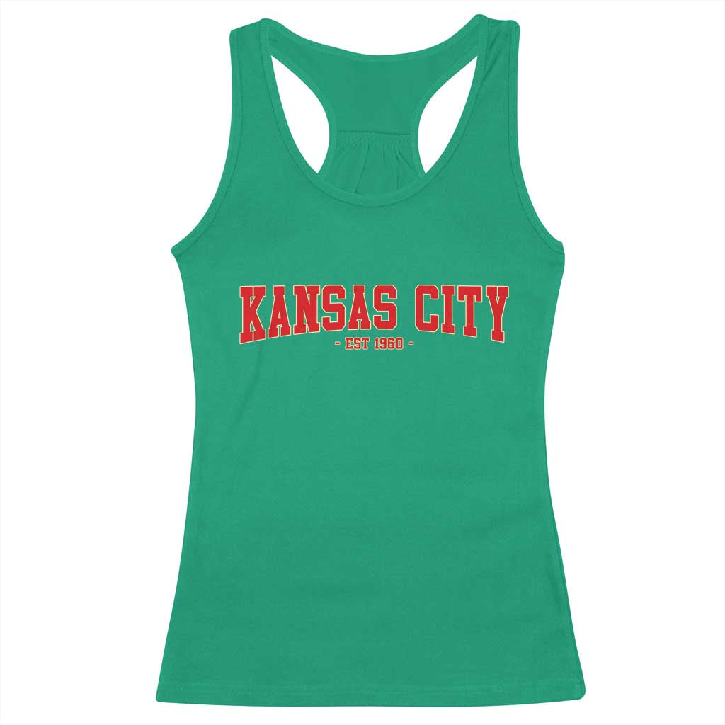 KC Game Day Racerback Tank Top Retro Style 90s Vintage Unisex Varisty Football TS10 Irish Green Print Your Wear