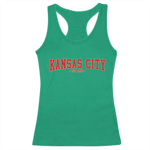 Kansas City Racerback Tank Top Retro Style 90s Vintage Unisex Varisty TS10 Irish Green Print Your Wear