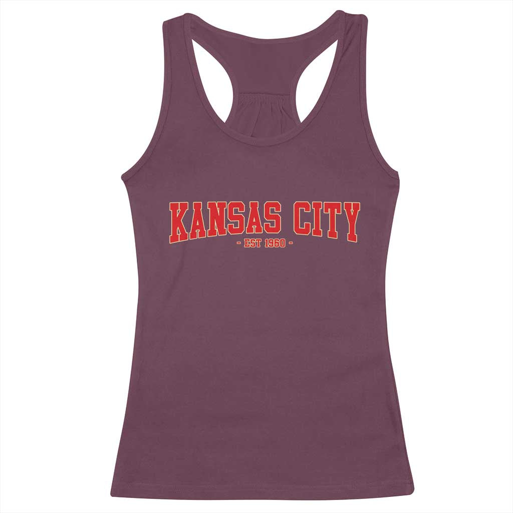 KC Game Day Racerback Tank Top Retro Style 90s Vintage Unisex Varisty Football TS10 Maroon Print Your Wear