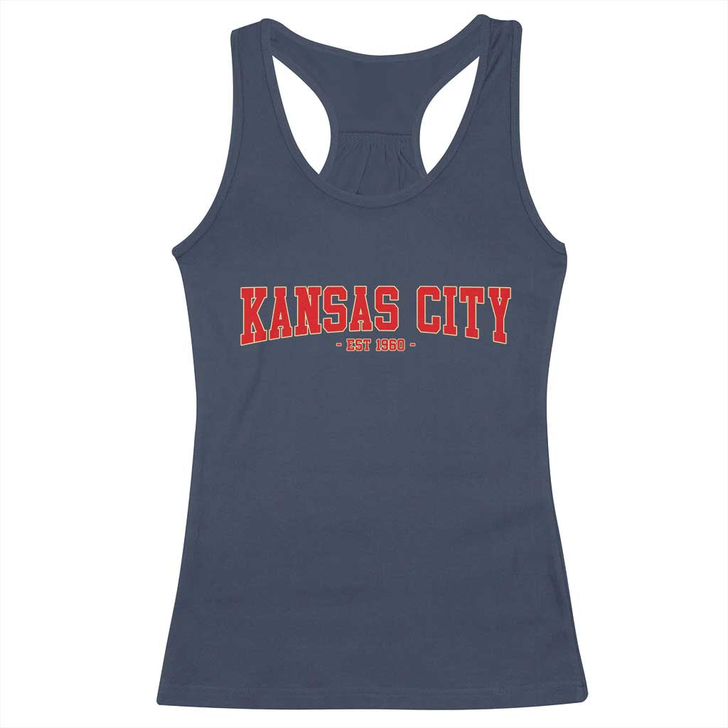 KC Game Day Racerback Tank Top Retro Style 90s Vintage Unisex Varisty Football TS10 Navy Print Your Wear