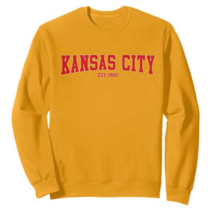 KC Game Day Sweatshirt Retro Style 90s Vintage Unisex Varisty Football TS10 Gold Print Your Wear