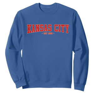 Kansas City Sweatshirt Retro Style 90s Vintage Unisex Varisty TS10 Royal Blue Print Your Wear