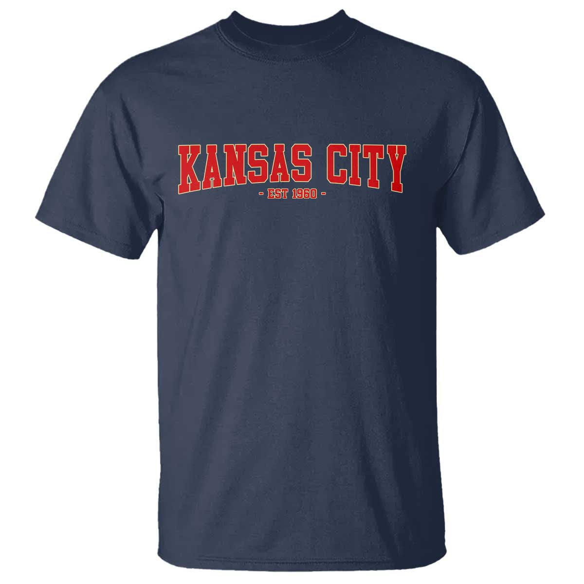 Kansas City T Shirt Retro Style 90s Vintage Unisex Varisty TS10 Navy Print Your Wear