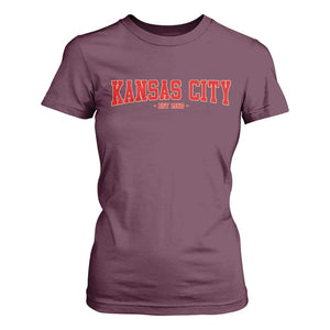 Kansas City T Shirt For Women Retro Style 90s Vintage Unisex Varisty TS10 Maroon Print Your Wear