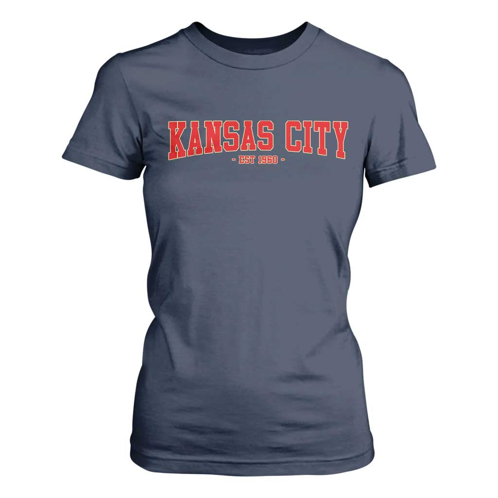Kansas City T Shirt For Women Retro Style 90s Vintage Unisex Varisty TS10 Navy Print Your Wear