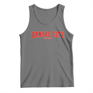 KC Game Day Tank Top Retro Style 90s Vintage Unisex Varisty Football TS10 Black Heather Print Your Wear