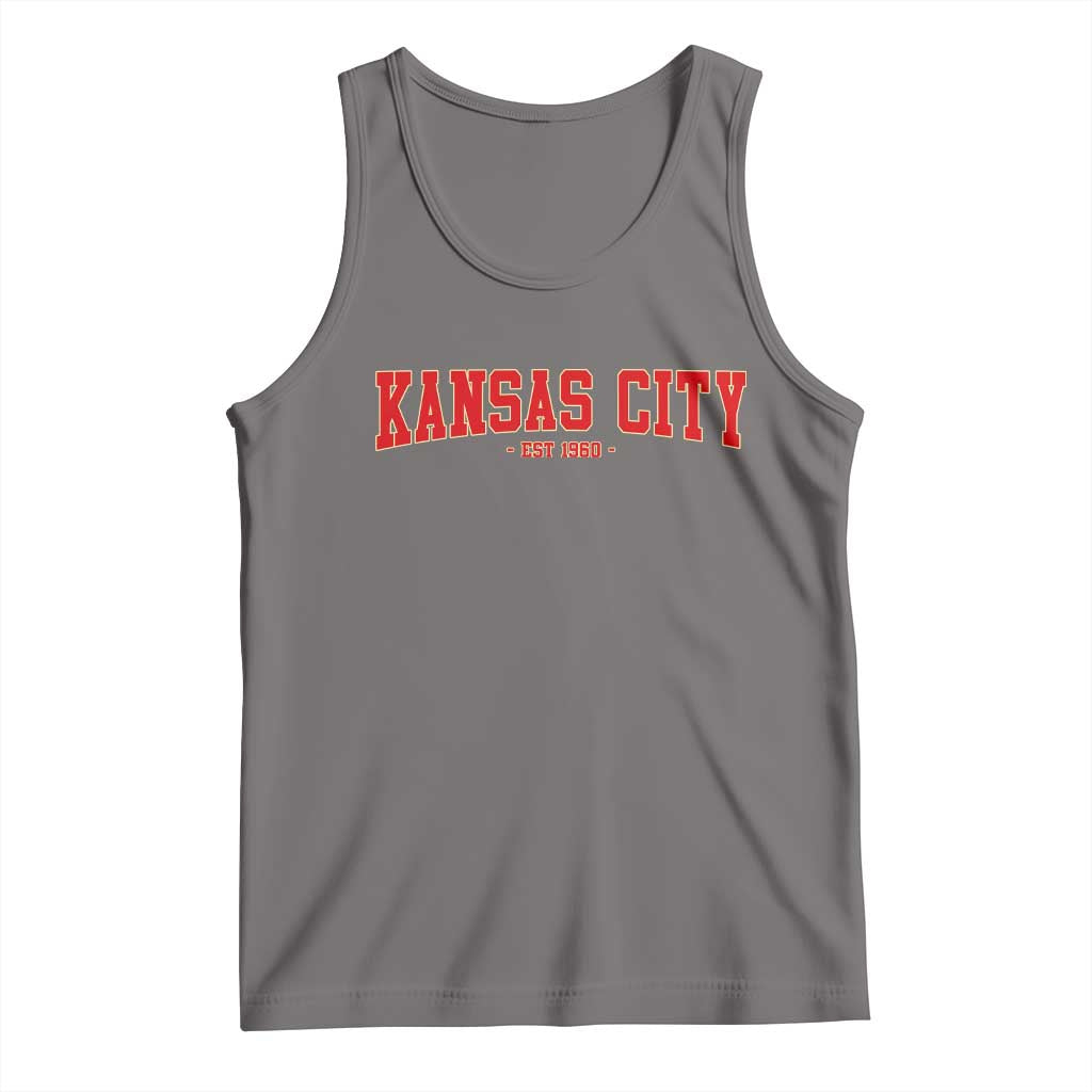 KC Game Day Tank Top Retro Style 90s Vintage Unisex Varisty Football TS10 Deep Heather Print Your Wear