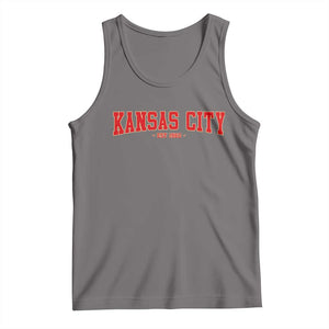 Kansas City Tank Top Retro Style 90s Vintage Unisex Varisty TS10 Deep Heather Print Your Wear