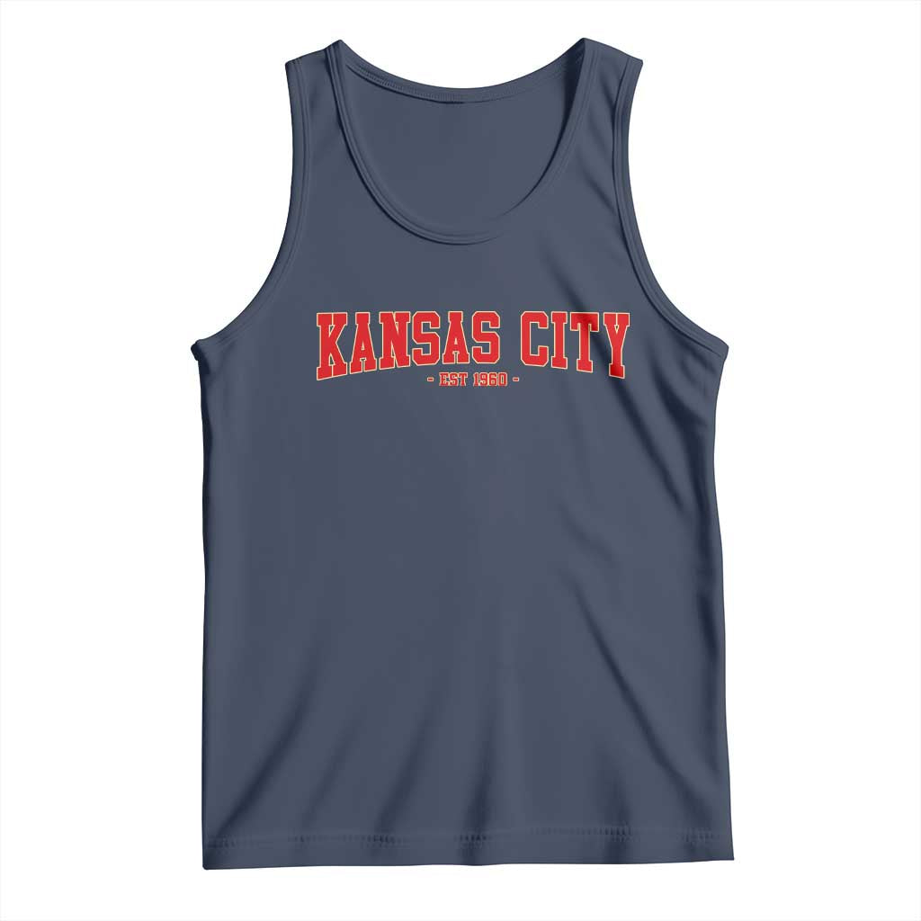 KC Game Day Tank Top Retro Style 90s Vintage Unisex Varisty Football TS10 Navy Print Your Wear