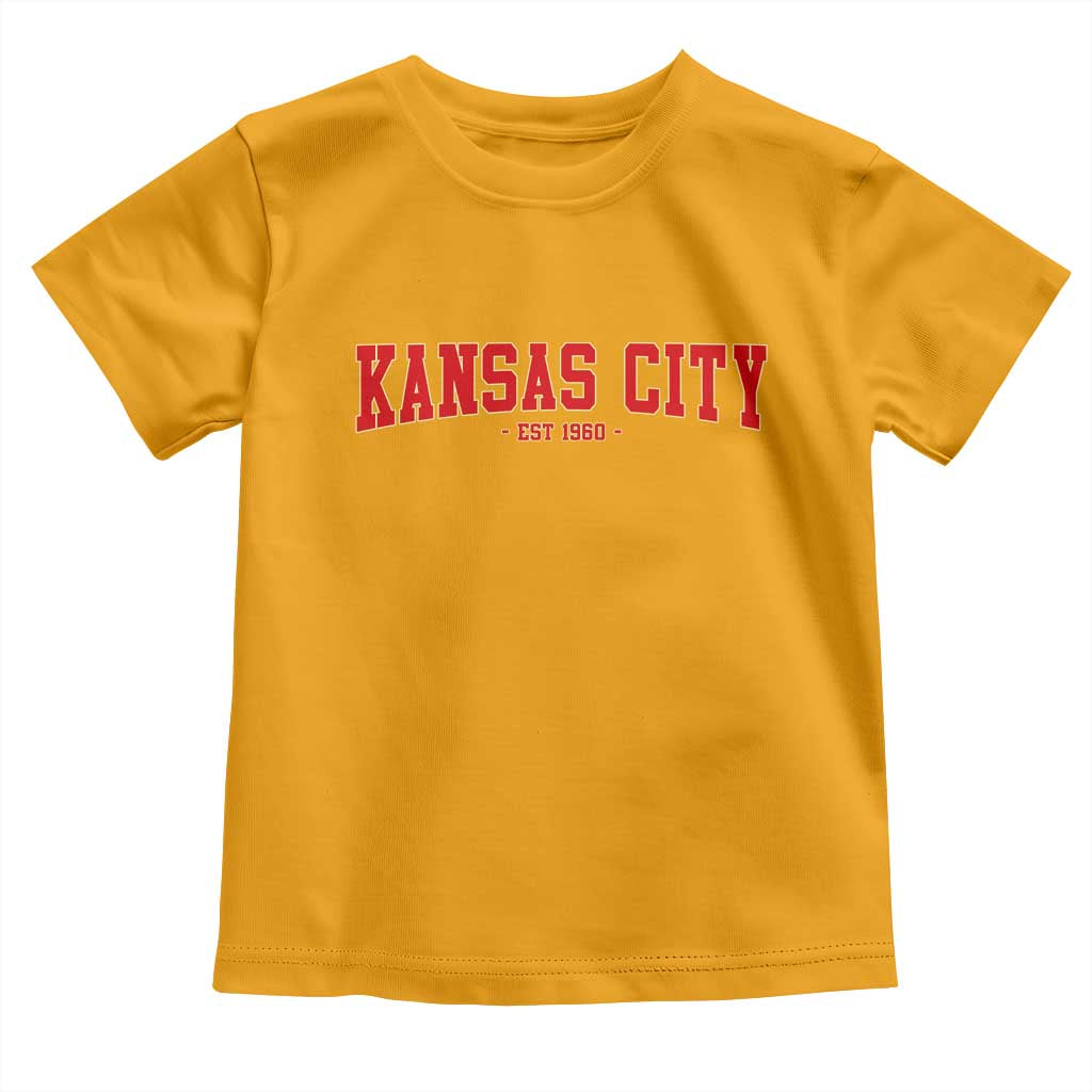KC Game Day Toddler T Shirt Retro Style 90s Vintage Unisex Varisty Football TS10 Gold Print Your Wear