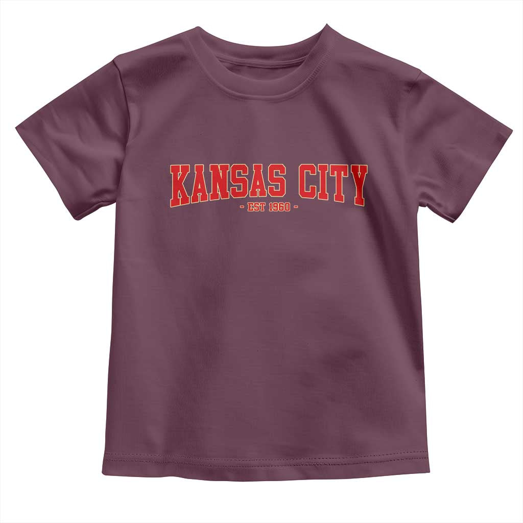 KC Game Day Toddler T Shirt Retro Style 90s Vintage Unisex Varisty Football TS10 Maroon Print Your Wear
