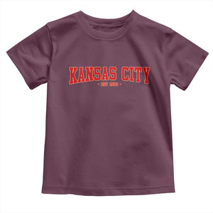 KC Game Day Toddler T Shirt Retro Style 90s Vintage Unisex Varisty Football TS10 Maroon Print Your Wear