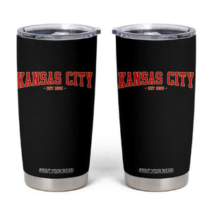 KC Game Day Tumbler Cup Retro Style 90s Vintage Unisex Varisty Football TS10 Black Print Your Wear