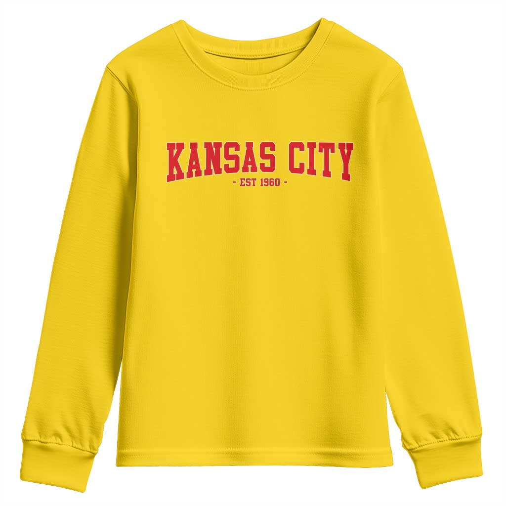 KC Game Day Youth Sweatshirt Retro Style 90s Vintage Unisex Varisty Football TS10 Daisy Print Your Wear