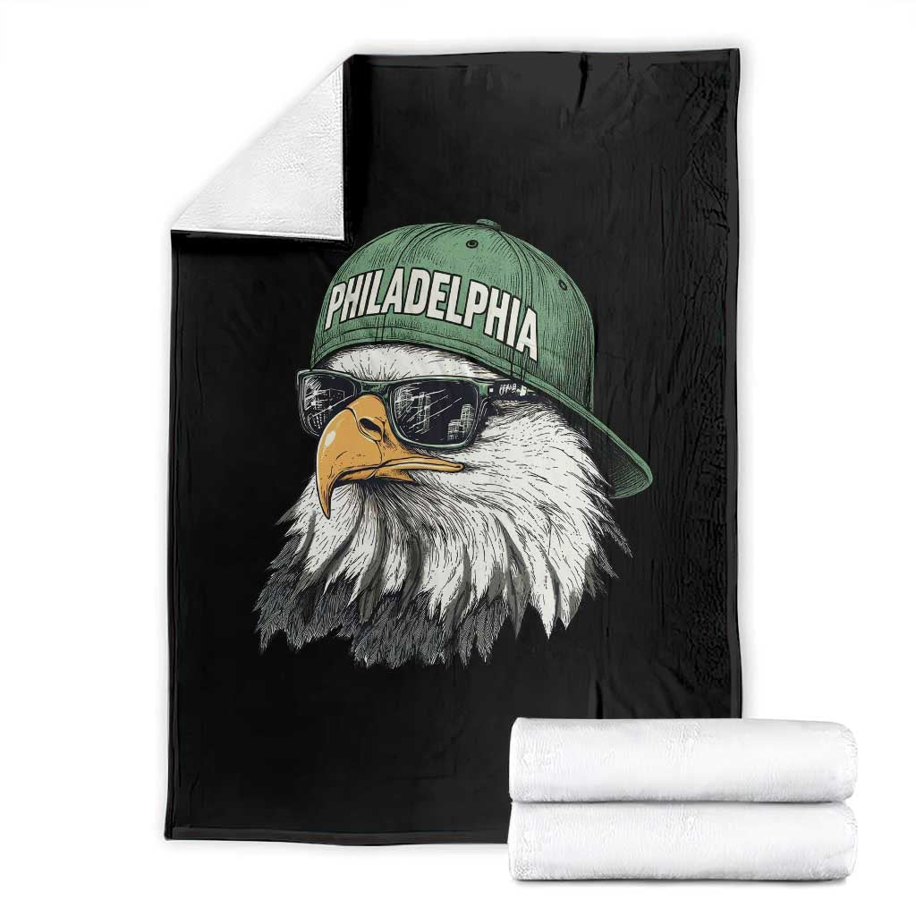 Philadelphia Fan Throw Blanket Retro Eagle Sports Fan TS10 Black Print Your Wear