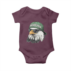 Philadelphia Fan Baby Onesie Retro Eagle Sports Fan TS10 Maroon Print Your Wear