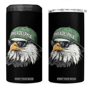 Philadelphia Fan 4 in 1 Can Cooler Tumbler Retro Eagle Sports Fan TS10 One Size: 16 oz Black Print Your Wear