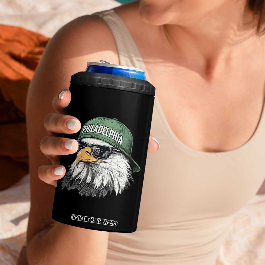 Philadelphia Fan 4 in 1 Can Cooler Tumbler Retro Eagle Sports Fan TS10 Print Your Wear