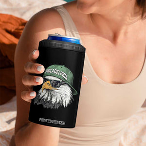 Philadelphia Fan 4 in 1 Can Cooler Tumbler Retro Eagle Sports Fan TS10 Print Your Wear
